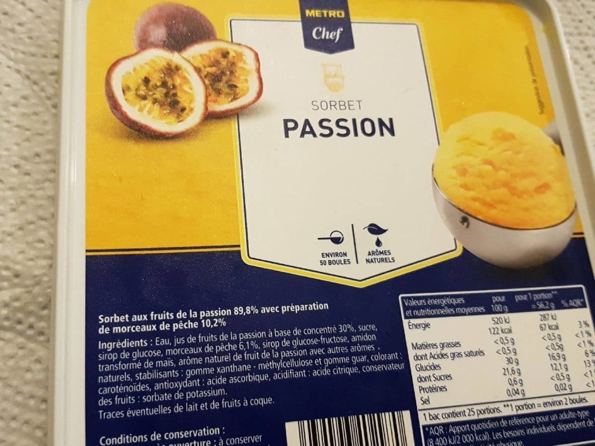 Metro Sorbet passion packshot