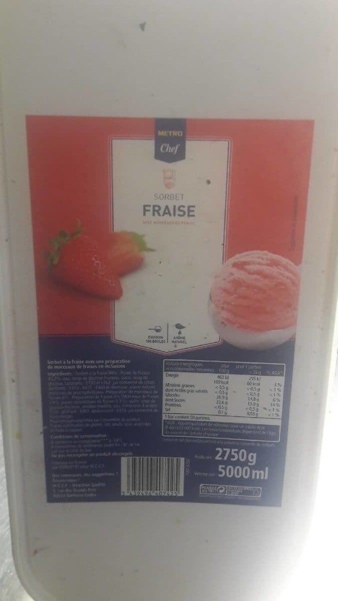 Metro Chef Sorbet fraise packshot