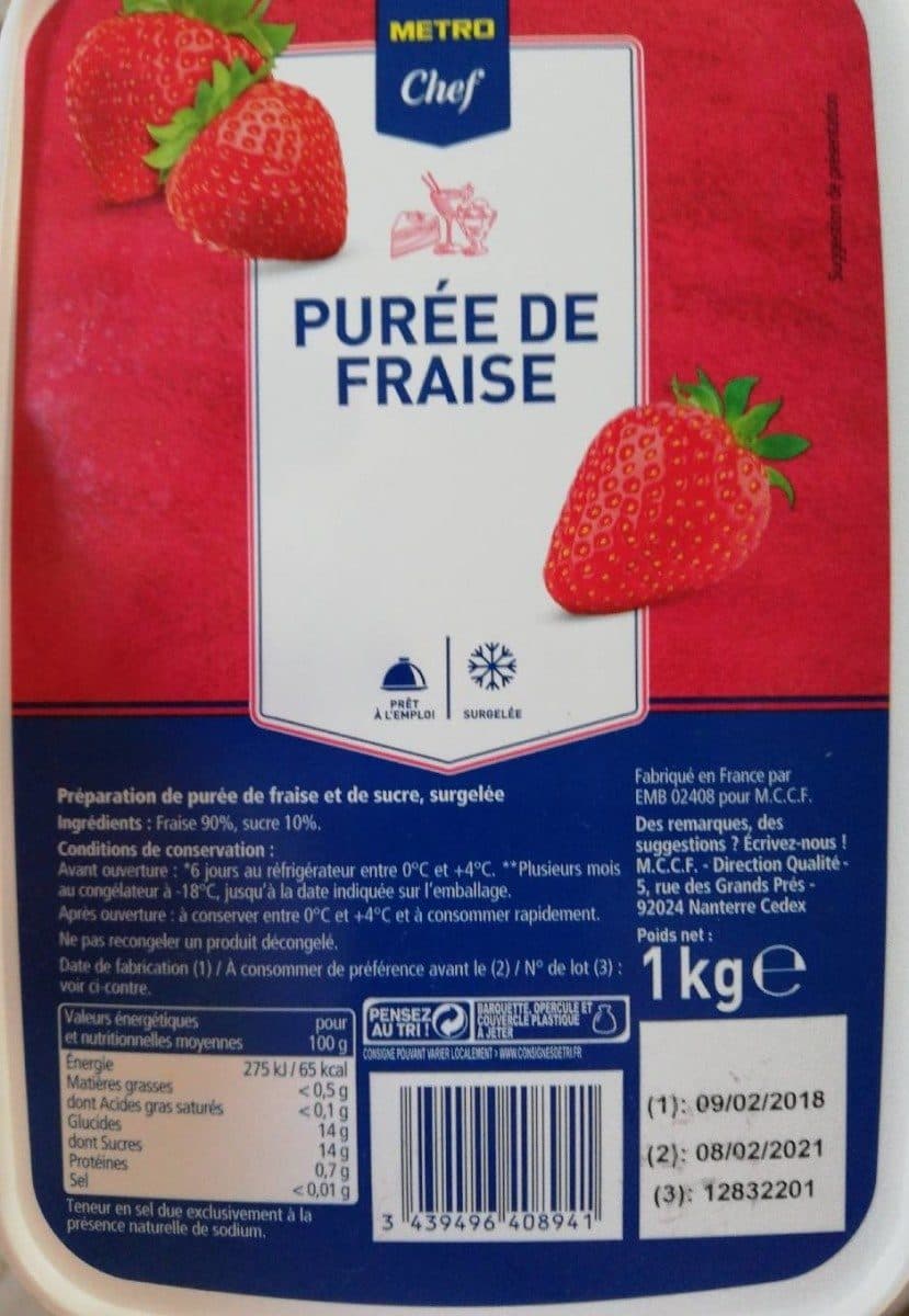 Metro Chef Purée de fraises packshot