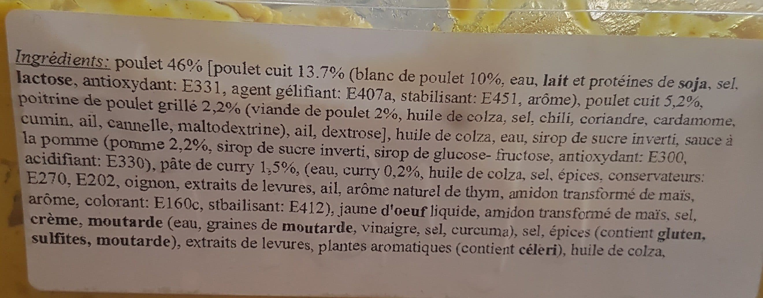 Open Food Facts Préparation pour sandwich poulet et curry packshot
