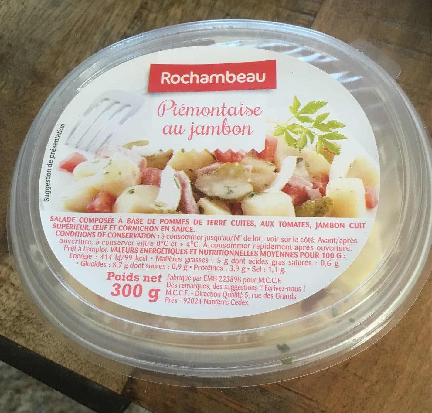 Rochambeau Piémontaise Au Jambon packshot