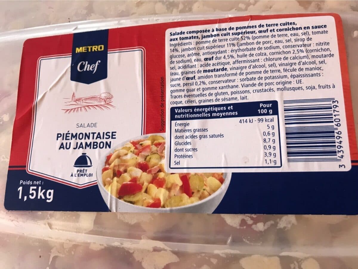 Metro Chef Piemontaise au jambon packshot