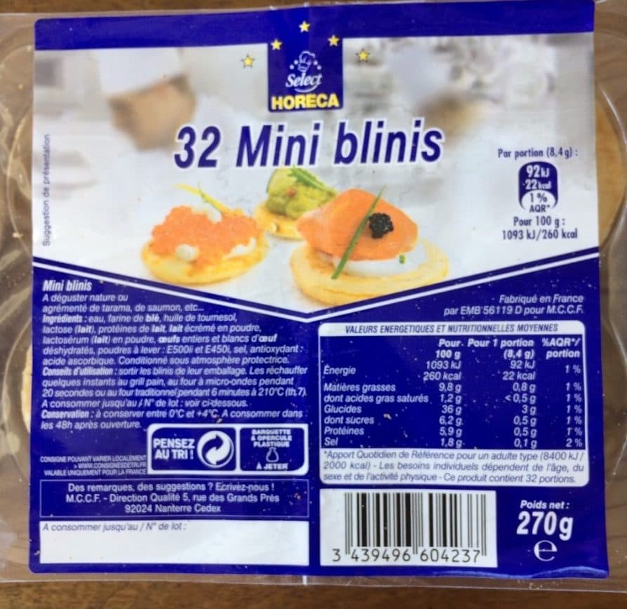 Horeca Select 32 Mini blinis packshot