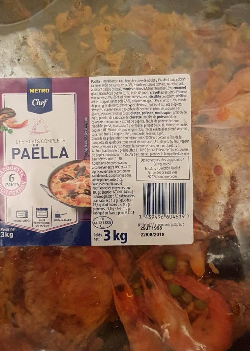 Metro Les plats complets - Paëlla packshot