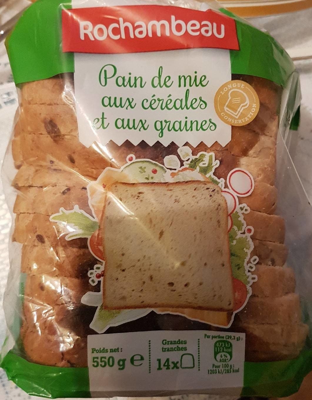 Rochambeau Pain de mie aux céréales et aux graines packshot