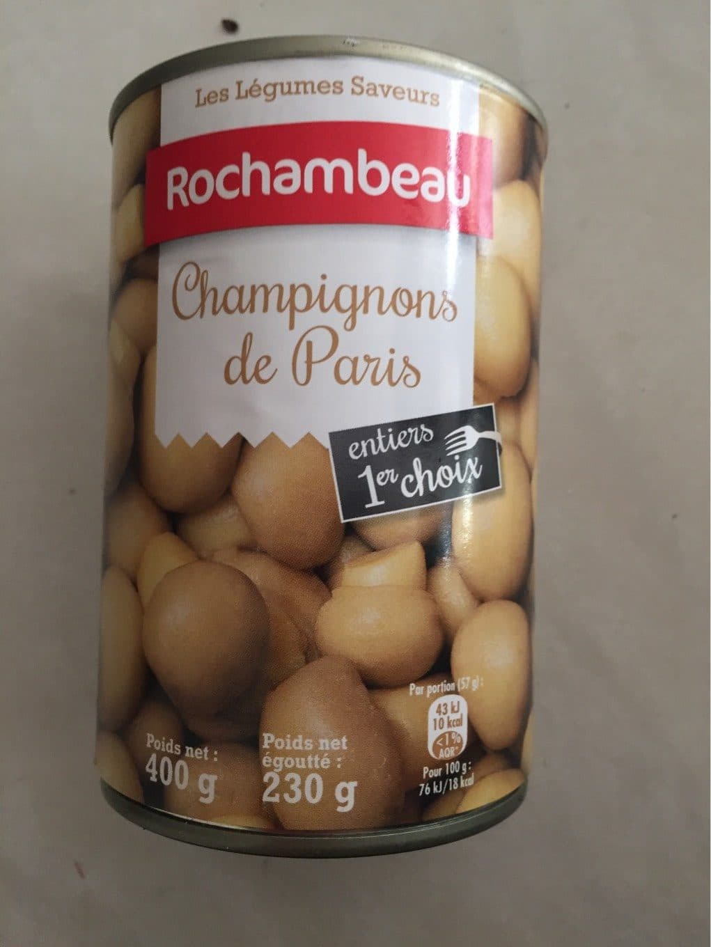 Rochambeau Champignons de Paris packshot