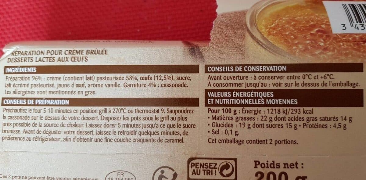 Open Food Facts Crème brûlée packshot