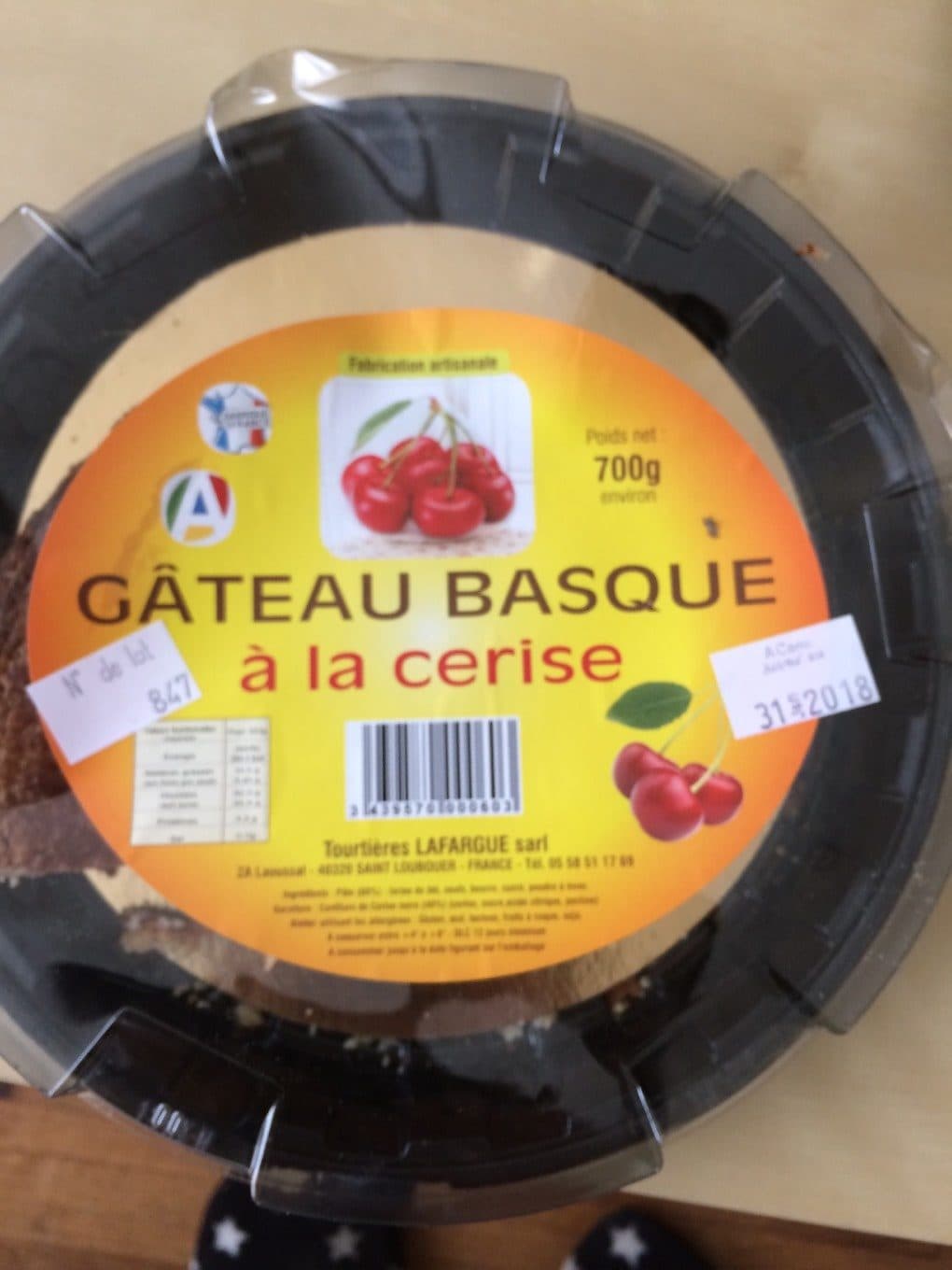 Tourtiere Lafargue Gateau basque a la cerise packshot