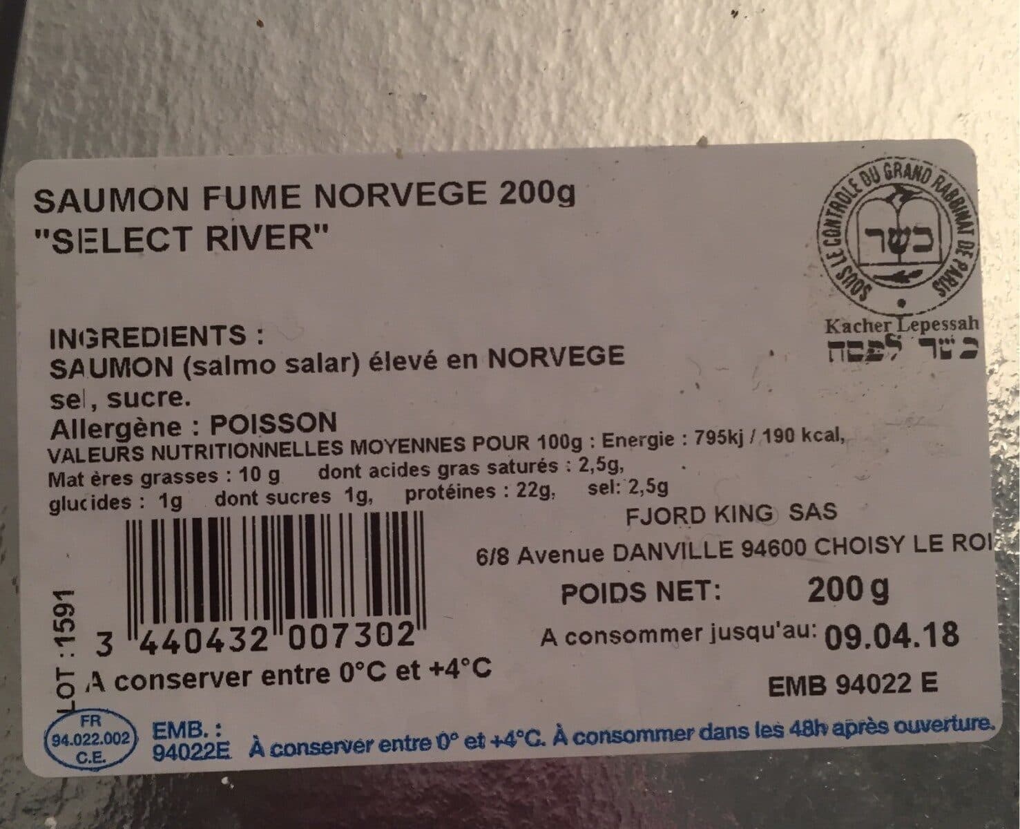 Open Food Facts Saumon Fjord King packshot