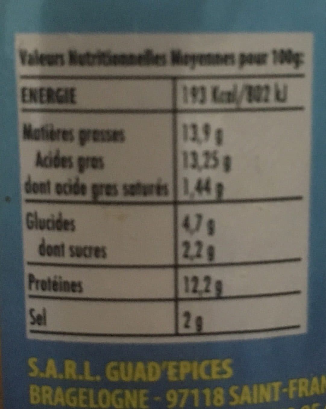 Guad epices Chiktaye de morue nature packshot