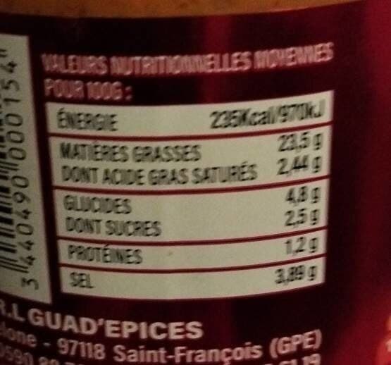 GUAD' EPICES Purée De Piment packshot