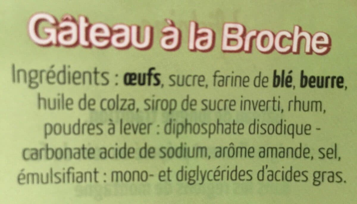 Open Food Facts Gâteau à la broche packshot