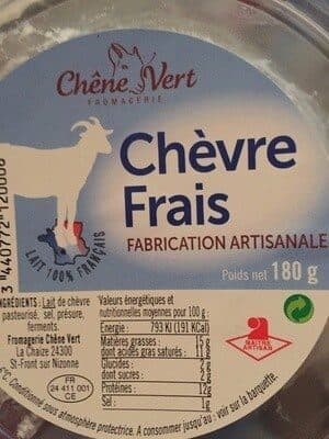 Open Food Facts Chèvre Frais Chêne Vert packshot