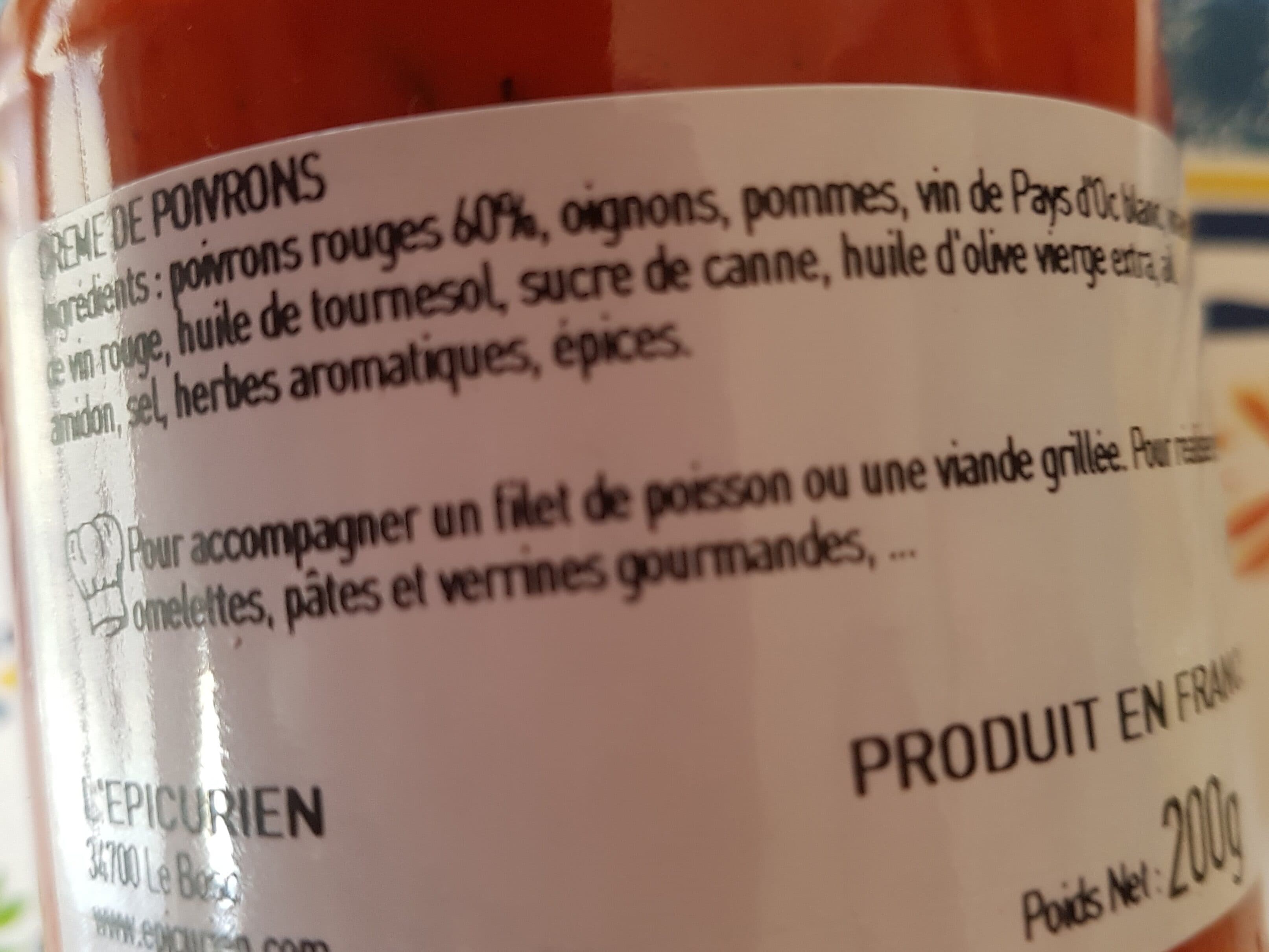 L'épicurien Crème de poivrons packshot