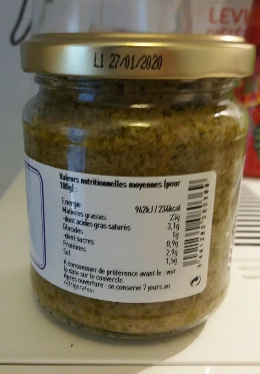L'Épicurien Tapenade verte aux amandes packshot