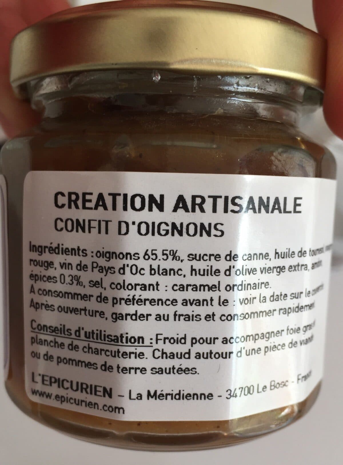 L'épicurien Confit d'oignons packshot