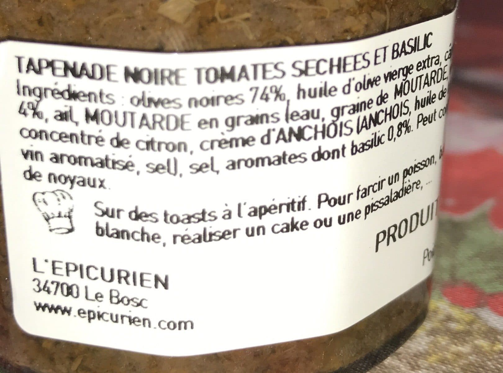 L'épicurien Tapenade noire packshot