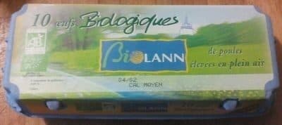 Biolann 10 oeufs biologiques de poules élevées en plein air packshot
