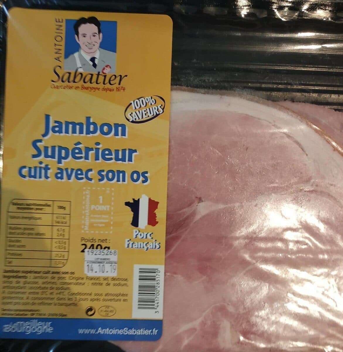 Antoine Sabatier Jambon Supérieur cuit avec son os packshot