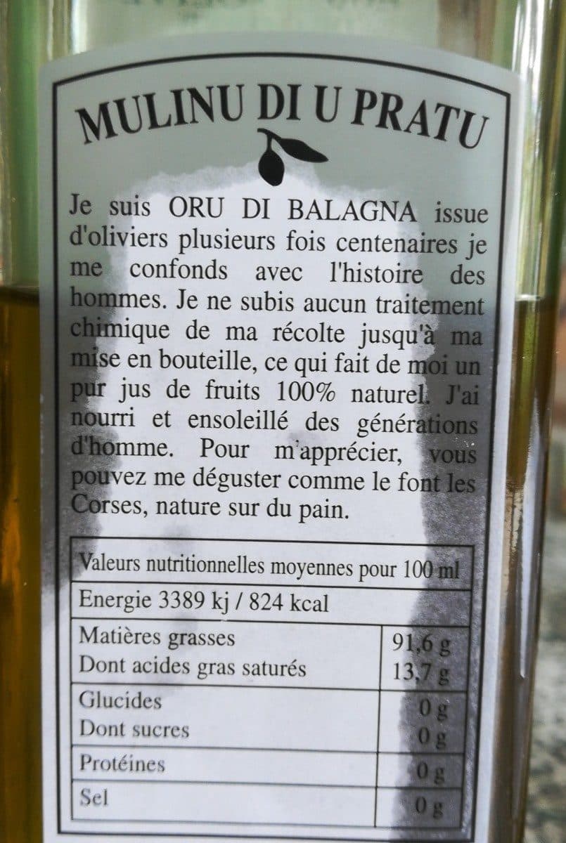 Mulinu di U Pratu Huile D'olives Corse packshot
