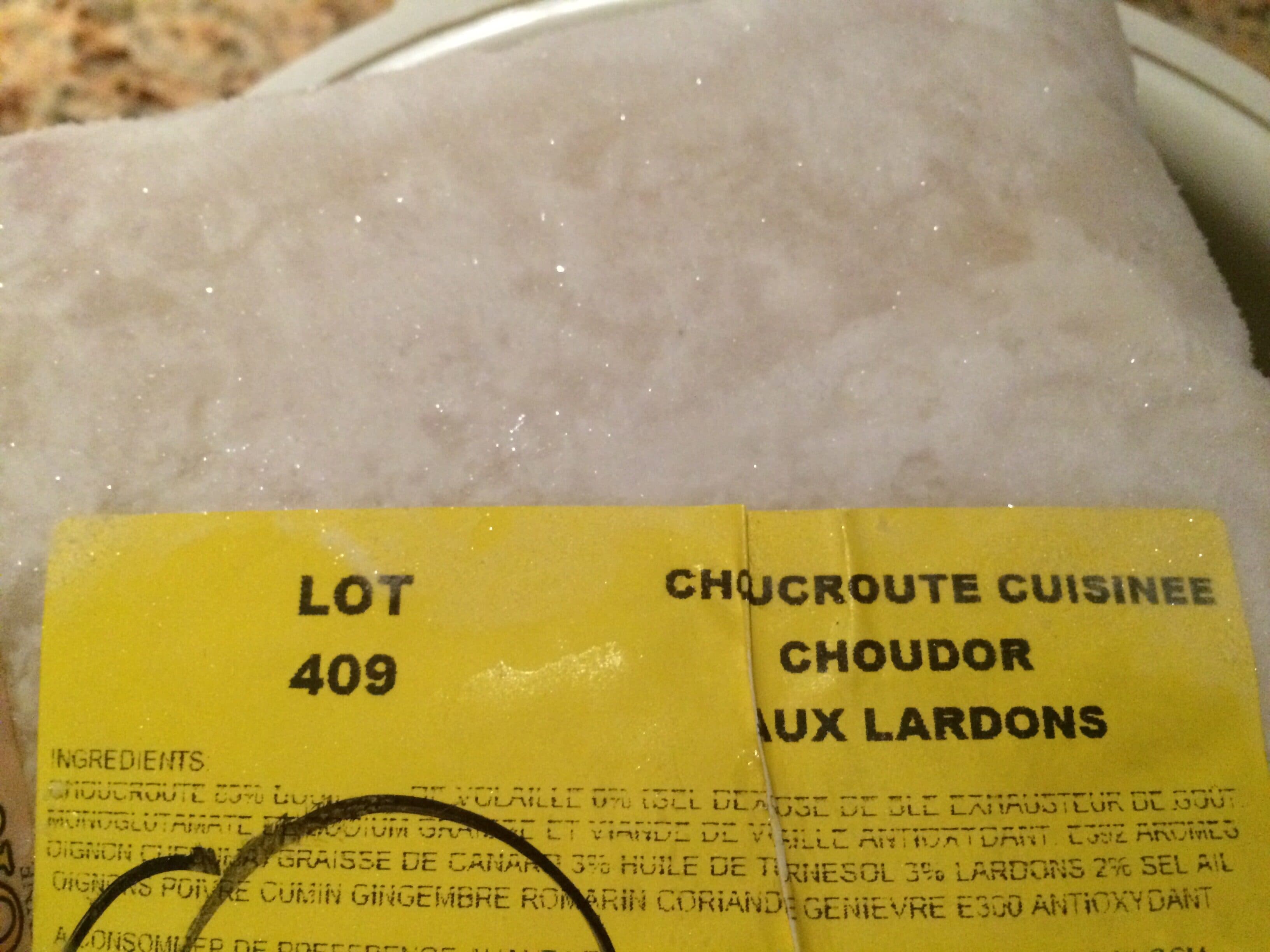 Choudor Choucroute cuisinée aux lardons packshot