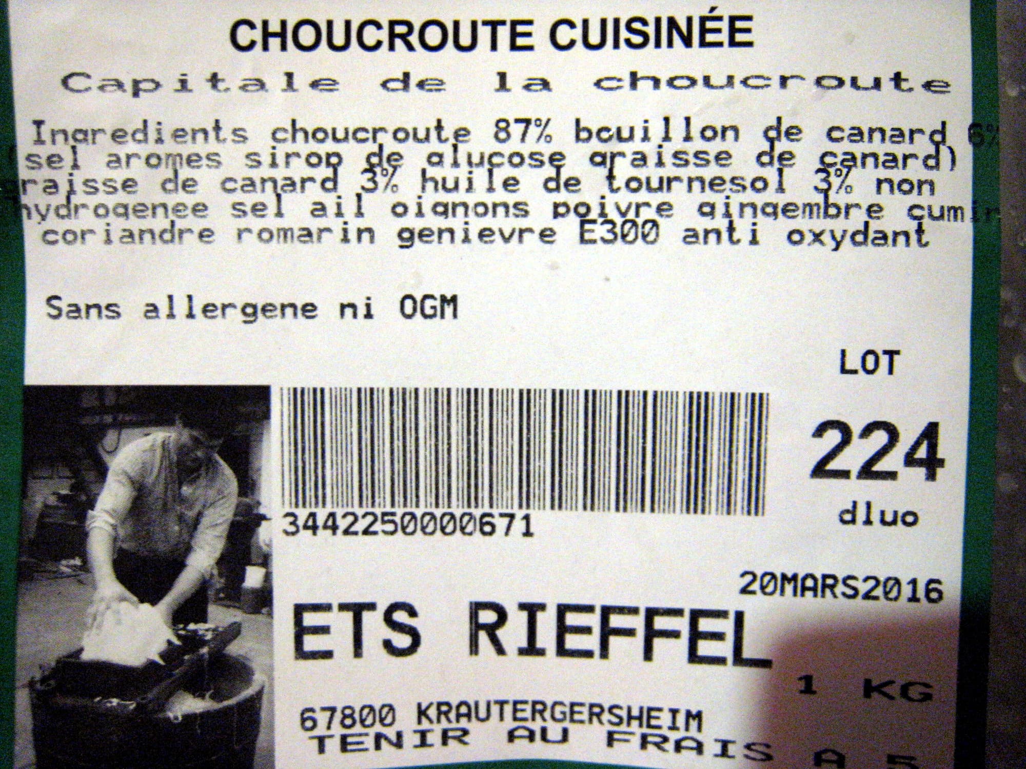 Ets RIEFFEL Choucroute cuisinée packshot