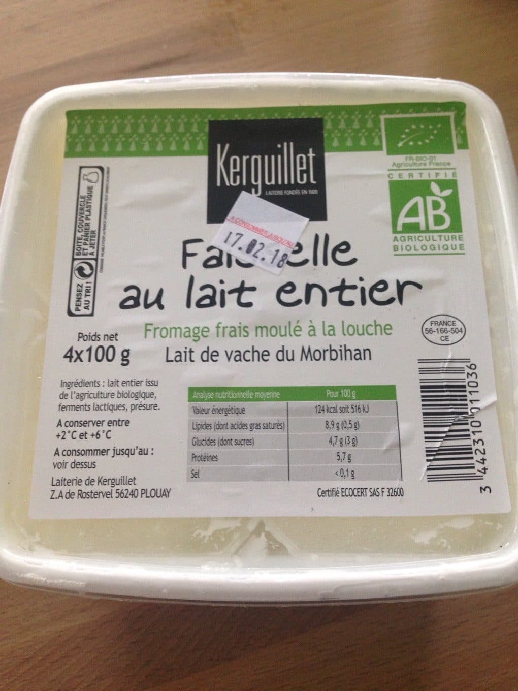 Kerguillet Faisselle au lait entier packshot