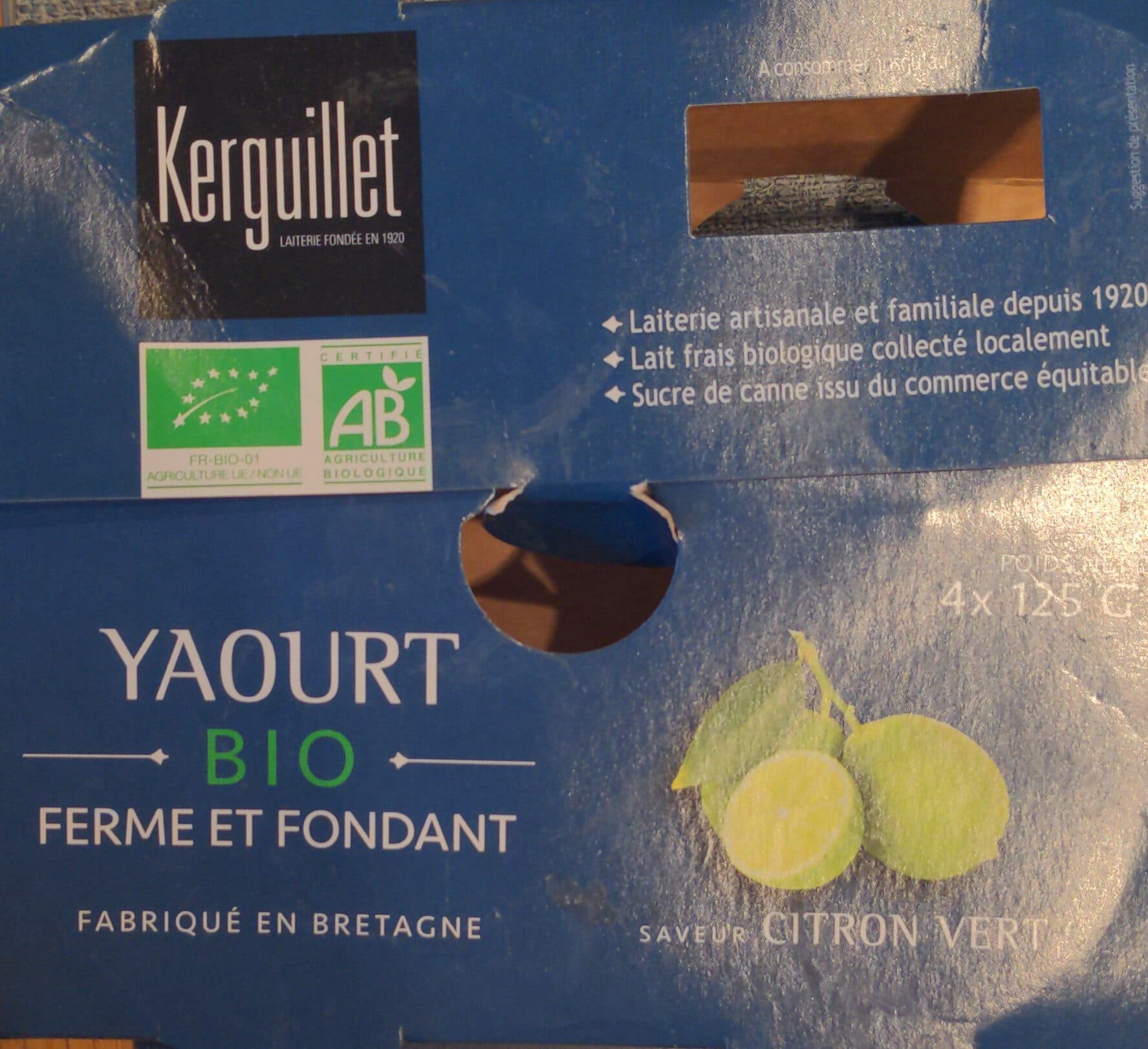 Kerguillet 4 Yaourts citron vert packshot