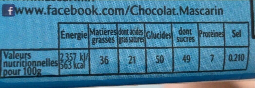 Mascarin Chocolat au lait Mascarin packshot