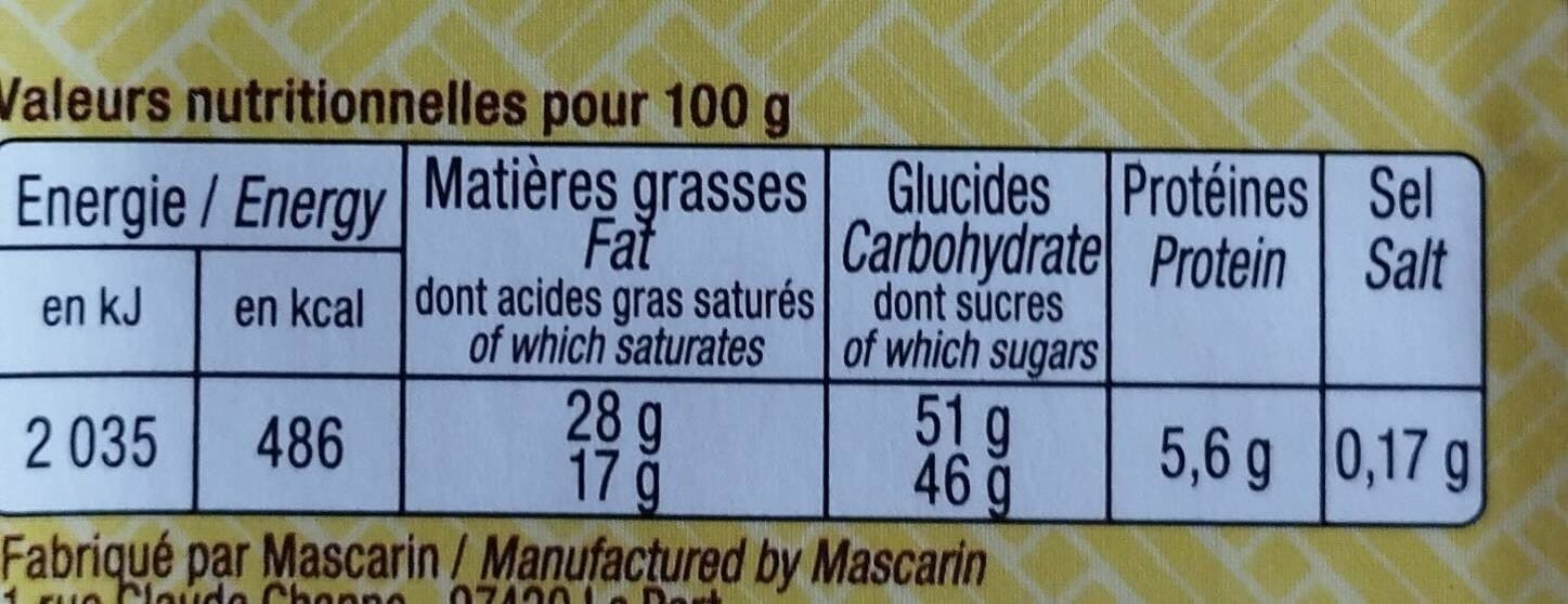 Mascarin Chocolat lait fourré banane packshot