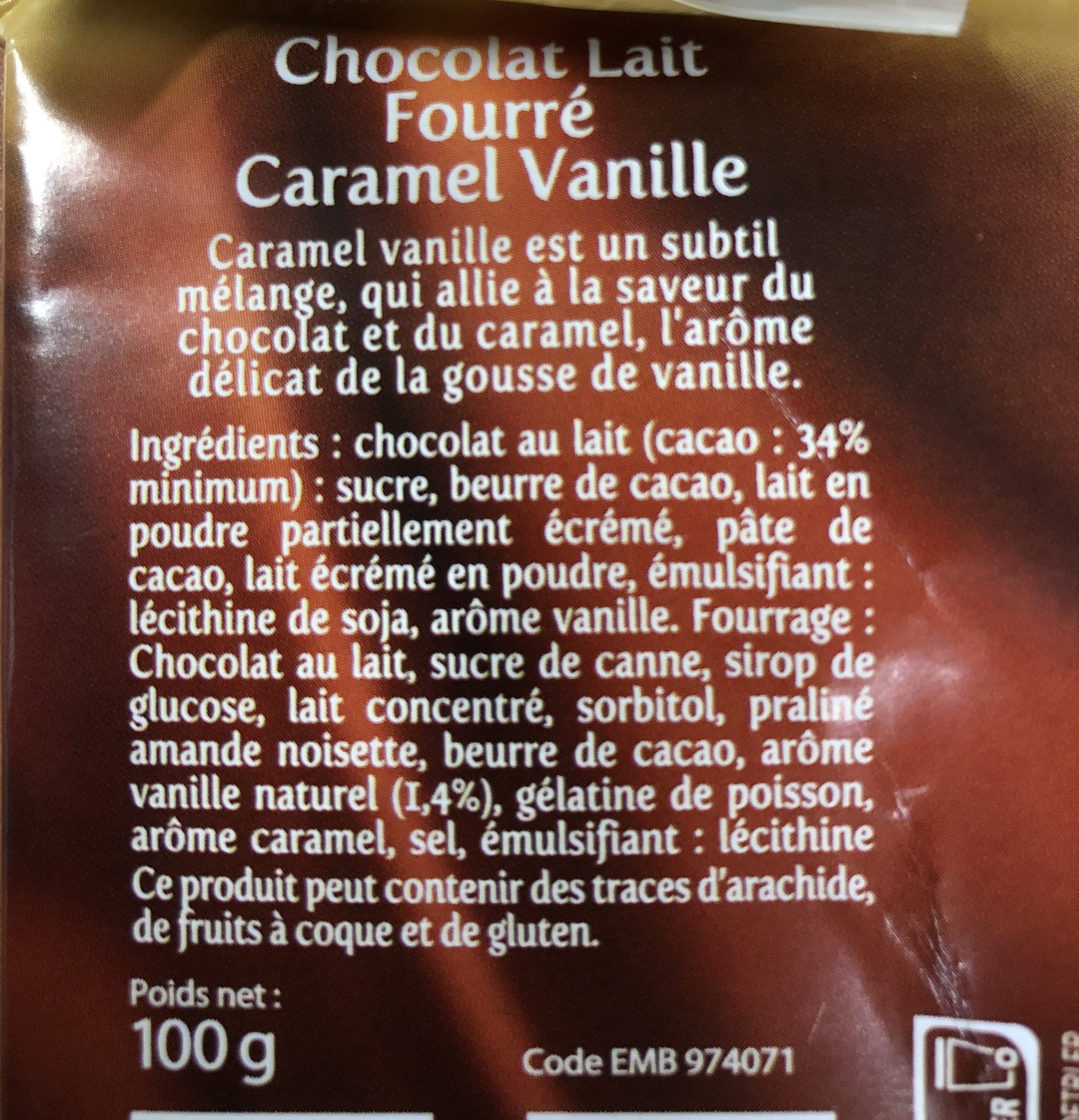 Mascarin Chocolat lait fourré caramel vanille packshot