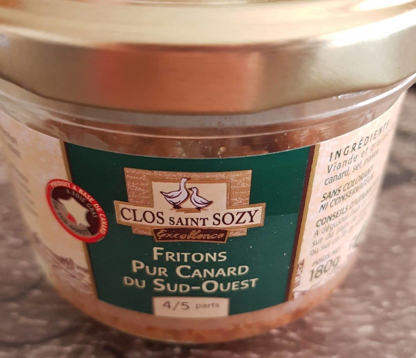 Clos Saint Sozy Fritons pur canard du Sud ouest packshot