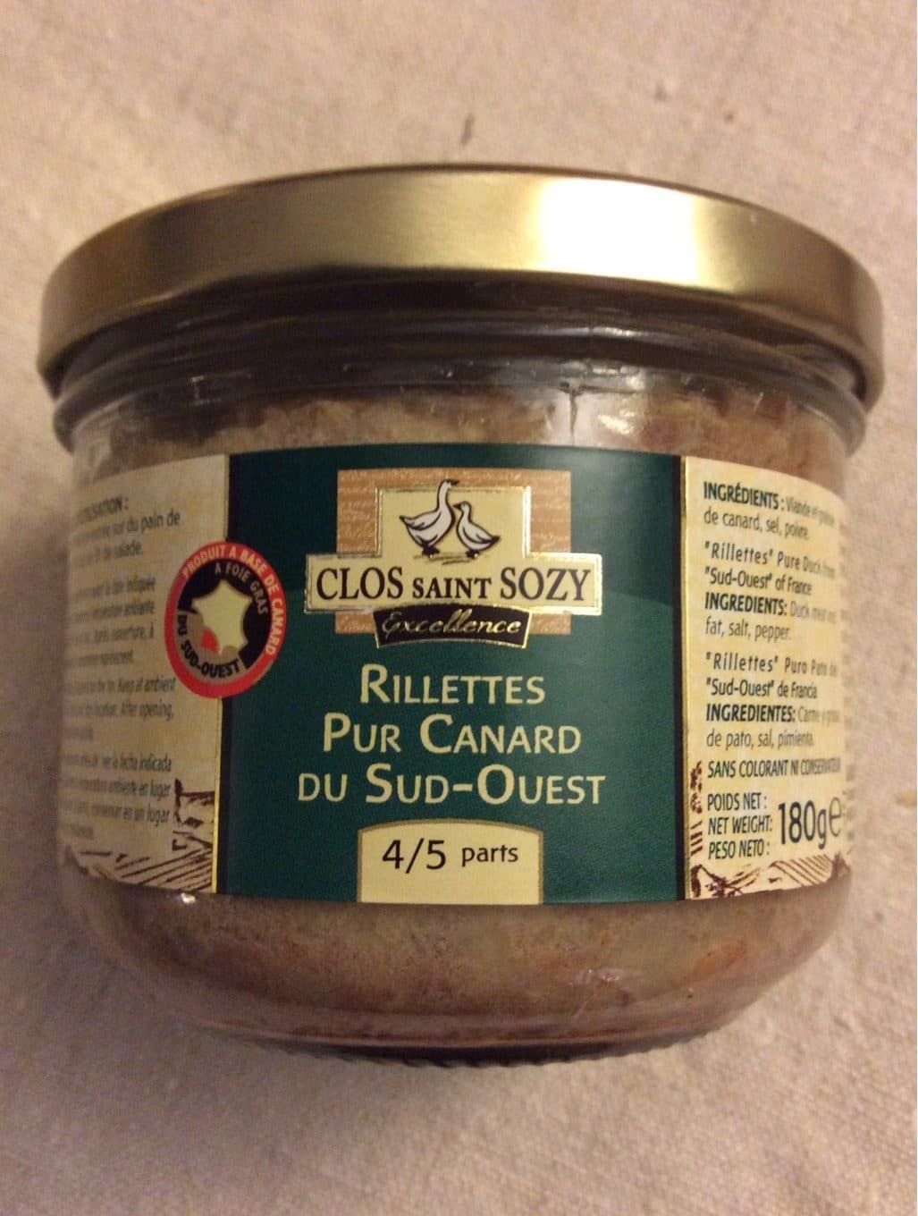 Clos Saint Sozy Rillettes pur canard Sud-ouest packshot