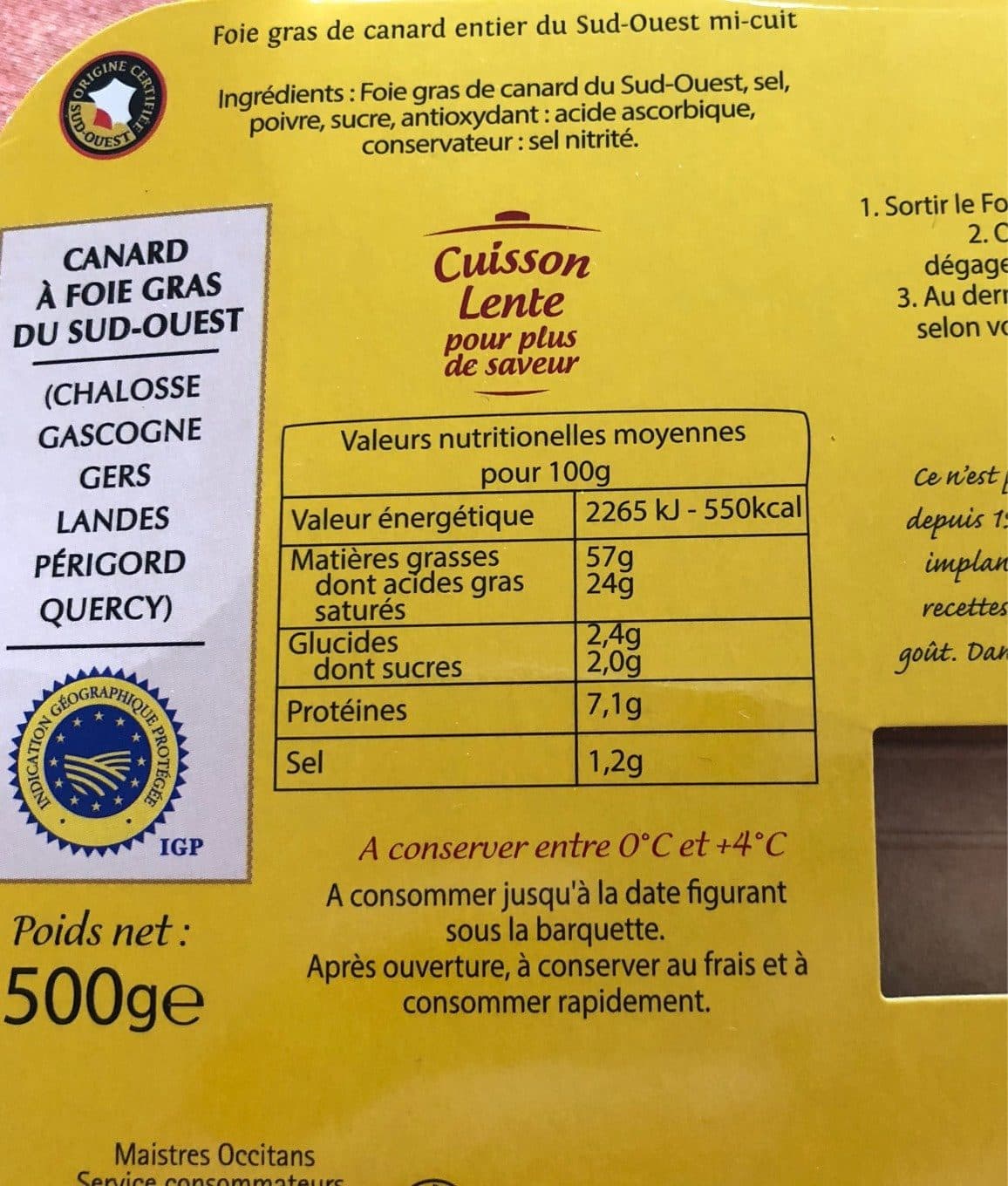 Maistres Occitans Foie gras de canard entier du Sud-Ouest mi-cuit packshot