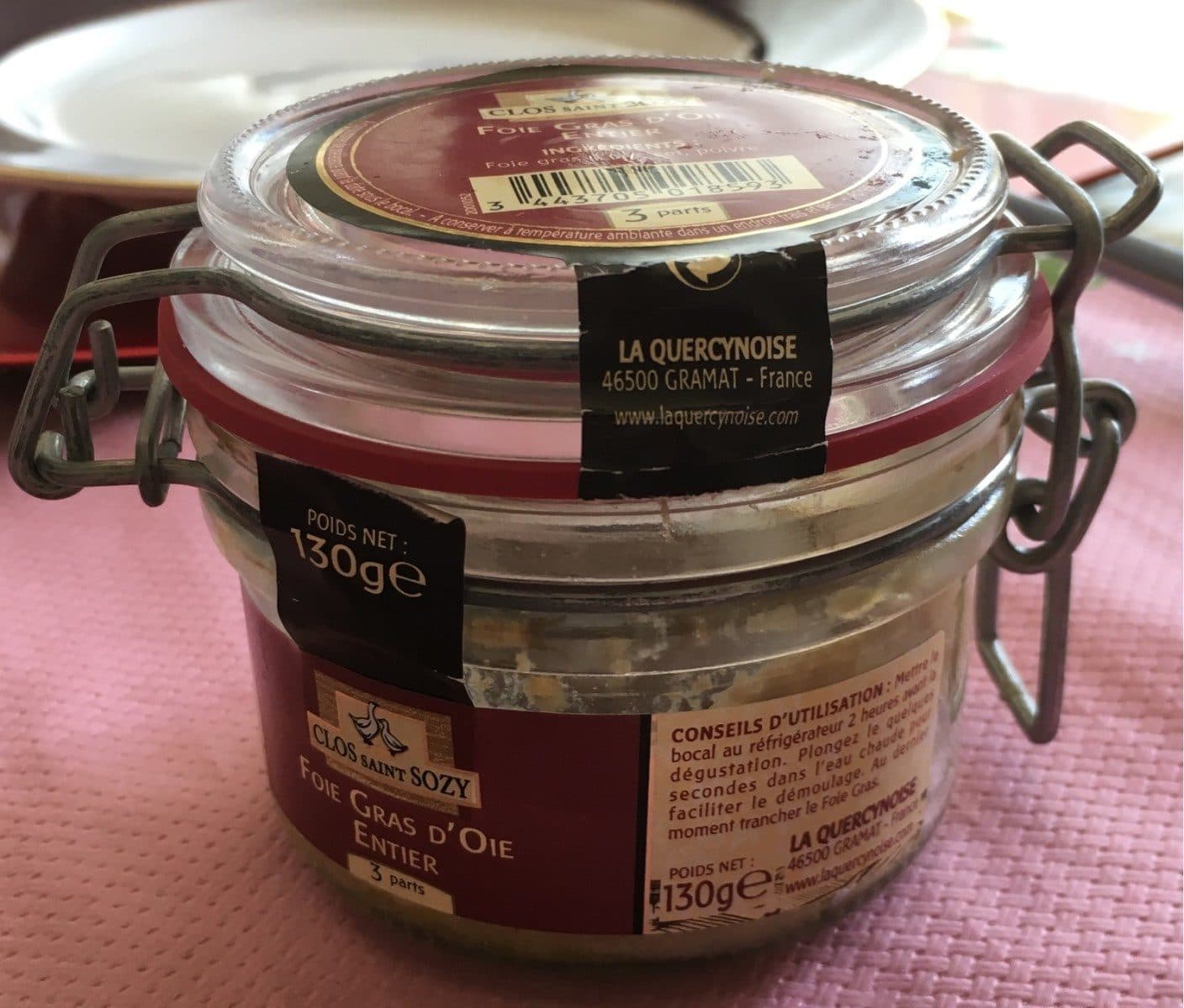 Clos Saint Sozy Foie gras d'Oie entier packshot