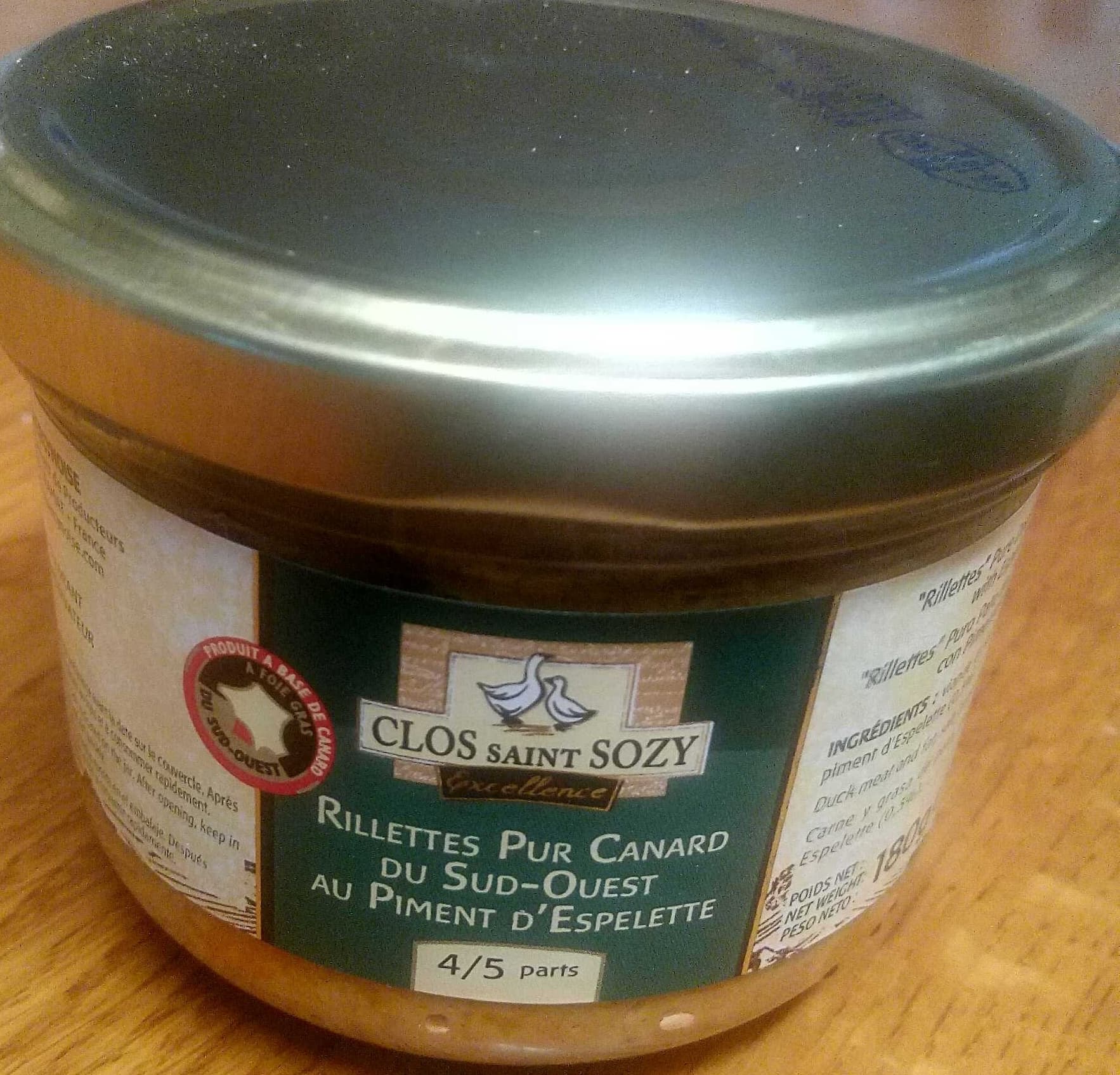 Clos Saint Sozy Rillettes pur canard du Sud-Ouest au piment d'Espelette packshot