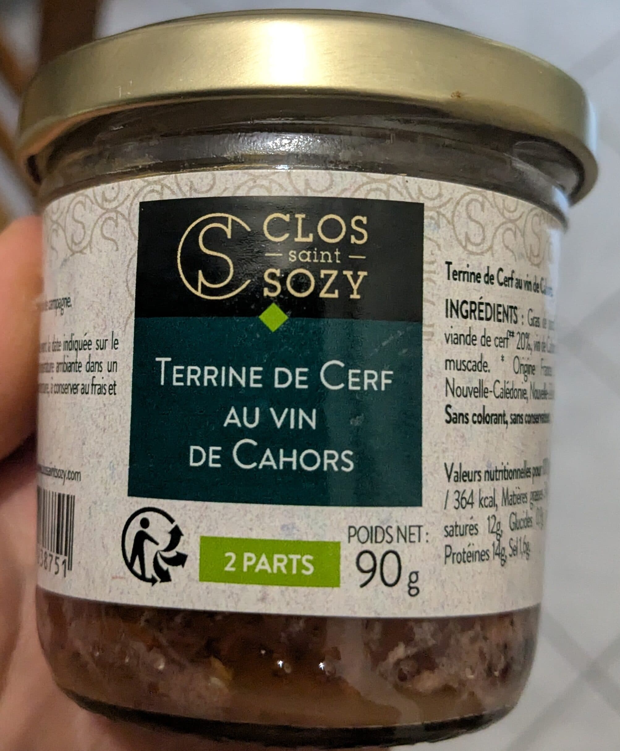 Clos Saint Sozy Terrine de cerf au vin de Cahors packshot