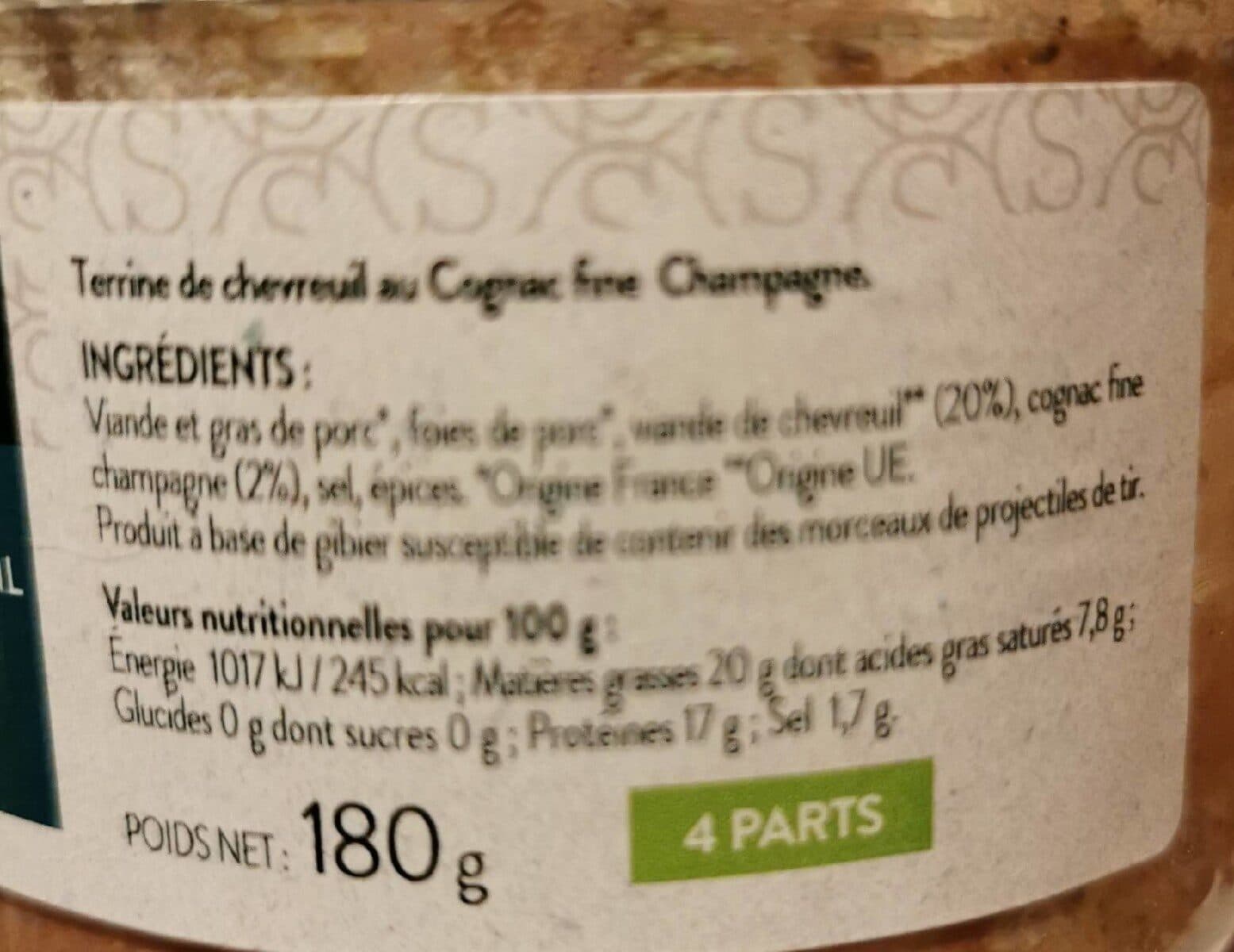 Clos Saint Sozy Terrine de chevreuil au Cognac fine Champagne packshot