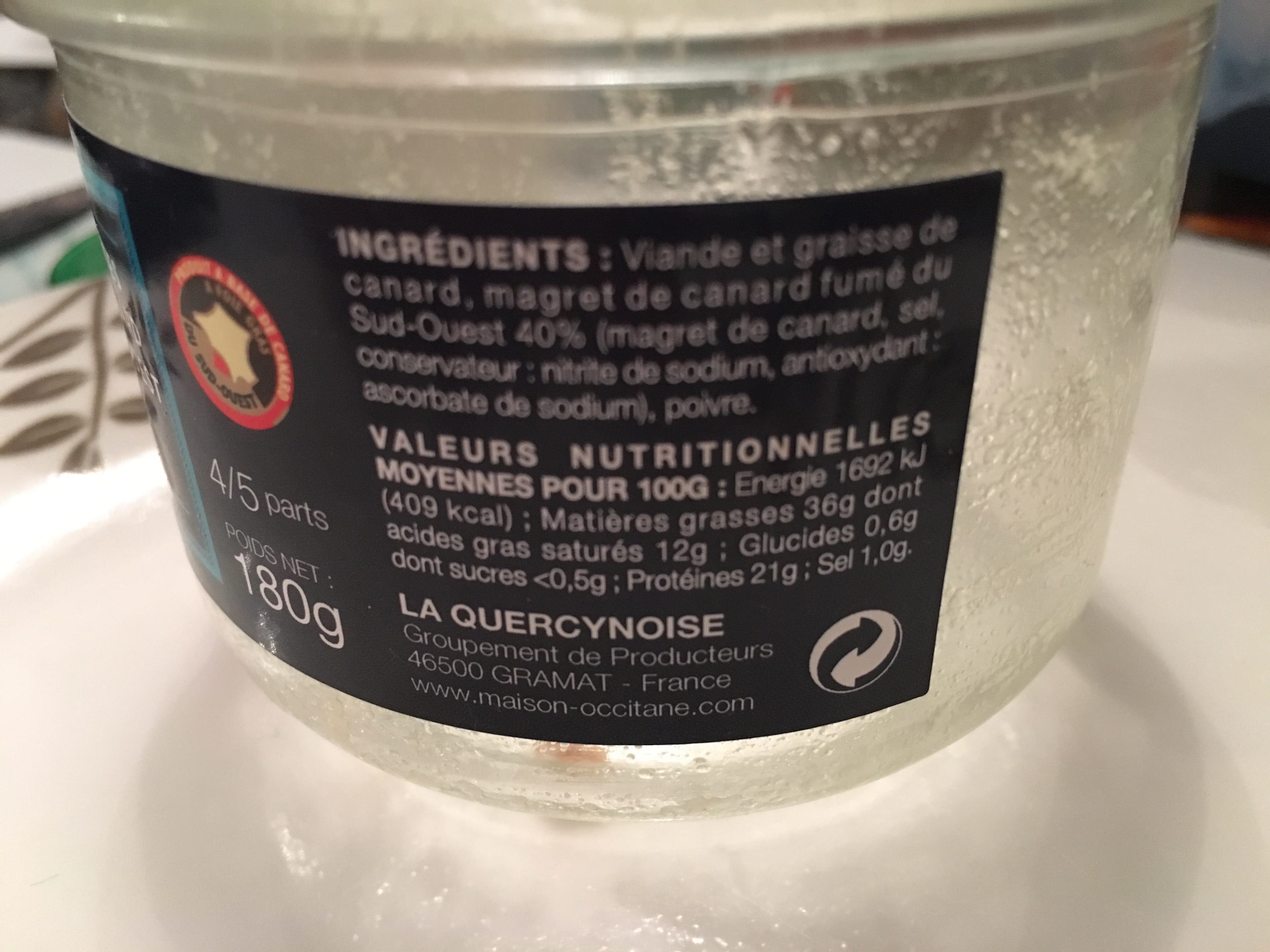 Maison Occitane Rillettes Pur Canard Du Sud Ouest au magret fumé packshot
