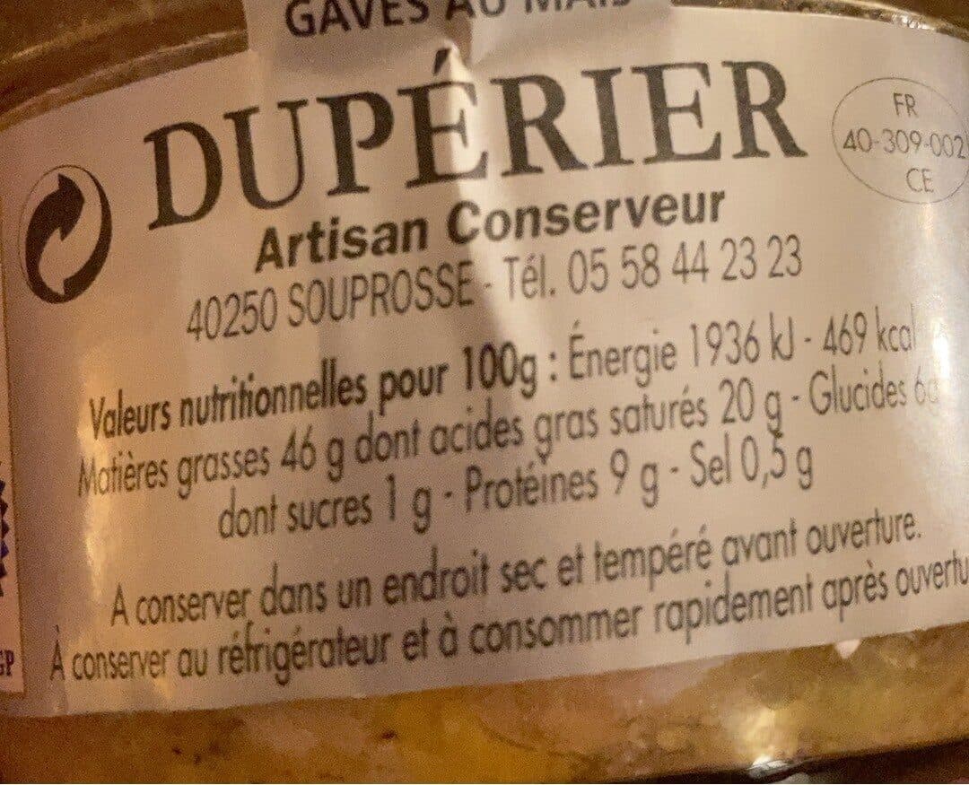 DUPÉRIER Foie Gras de Canard Entier des Landes packshot