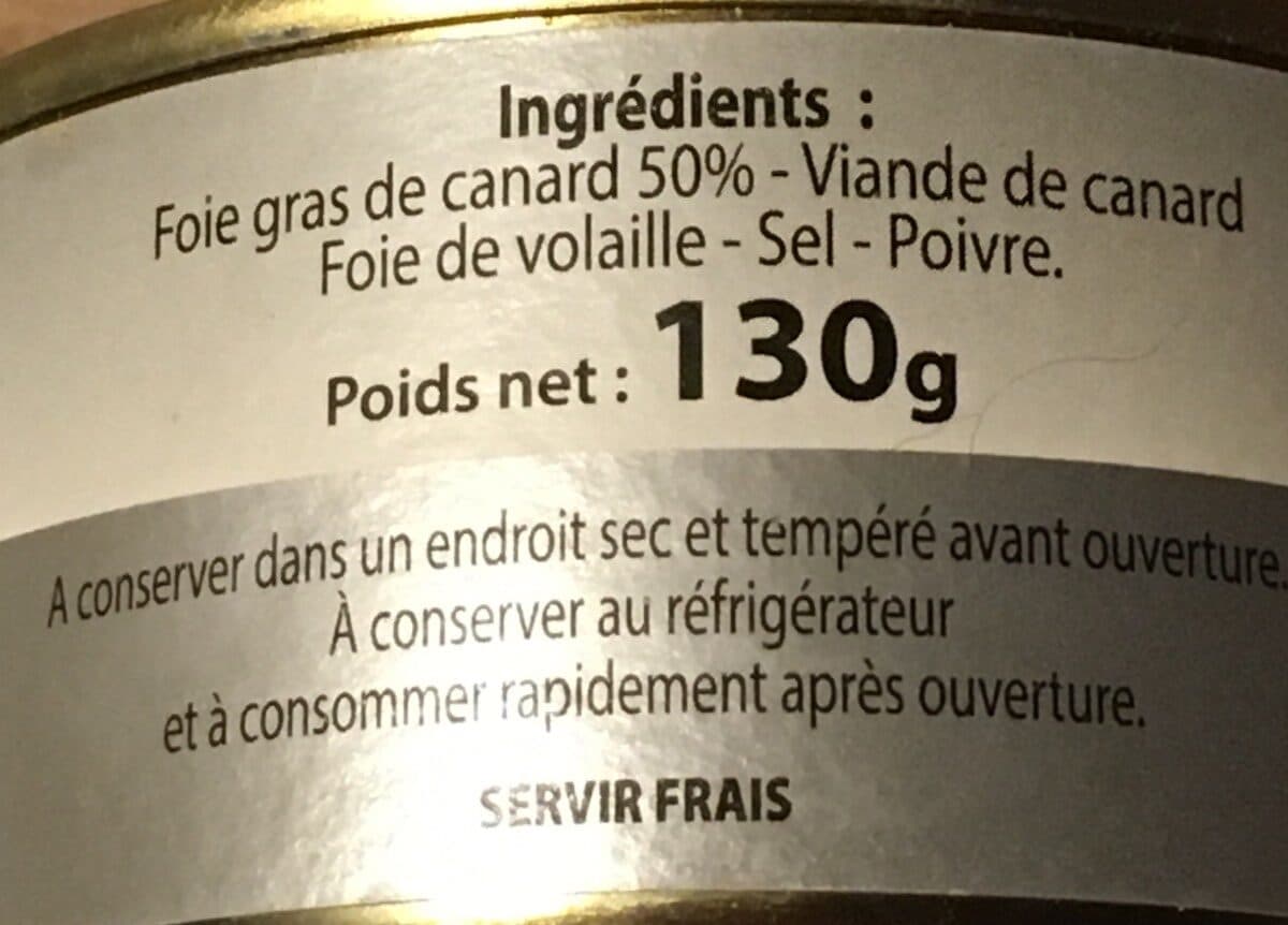 Open Food Facts Pâté gourmand au foie gras de canard packshot