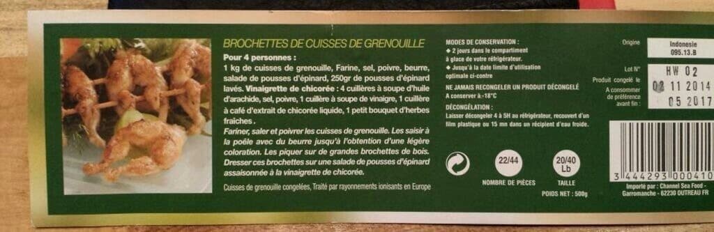 La Javanaise Cuisses de grenouilles congelées 20/40 LA JAVANAISE, sachet de packshot