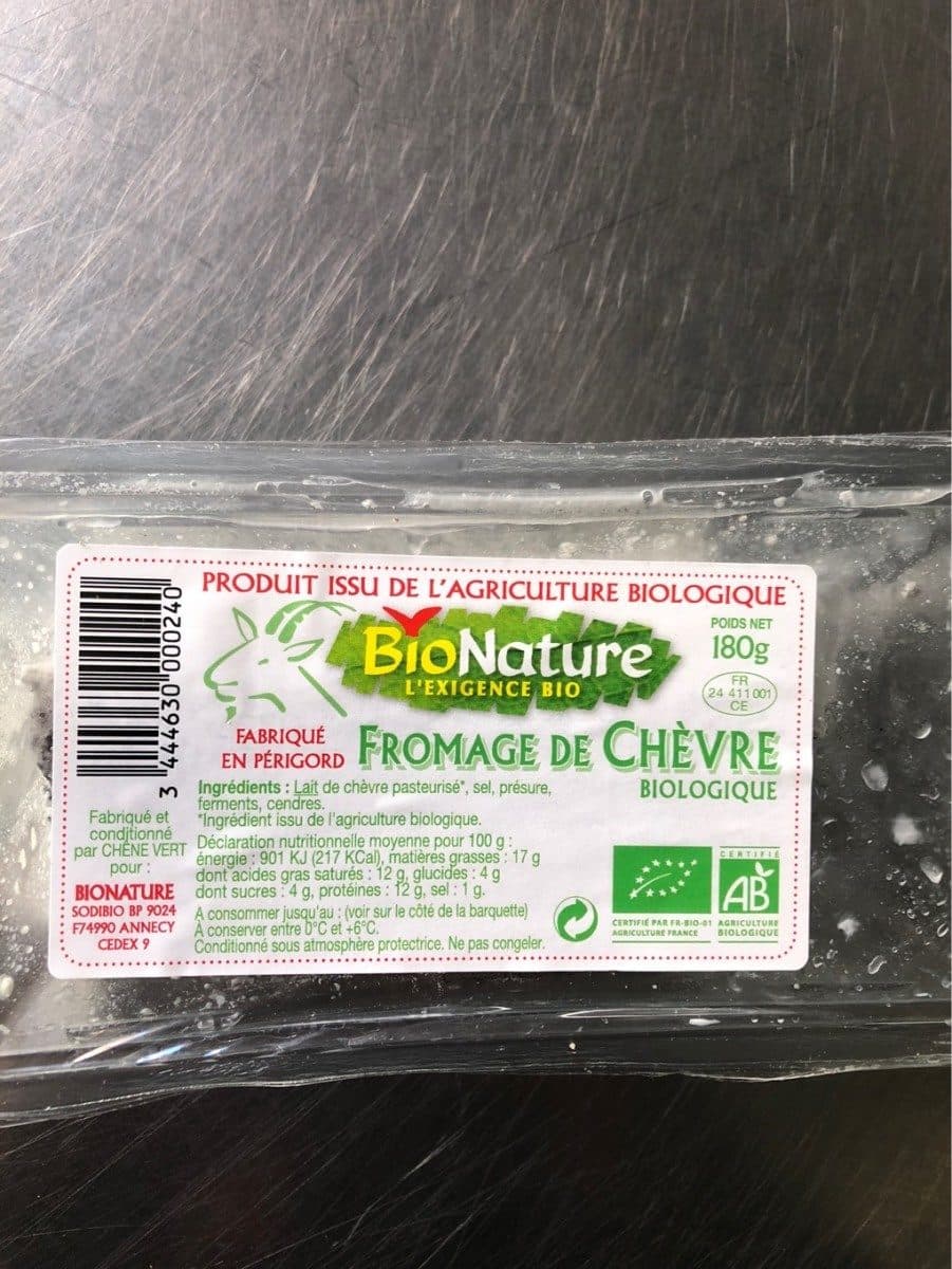 Open Food Facts Bûchette Cendrée Biologique packshot