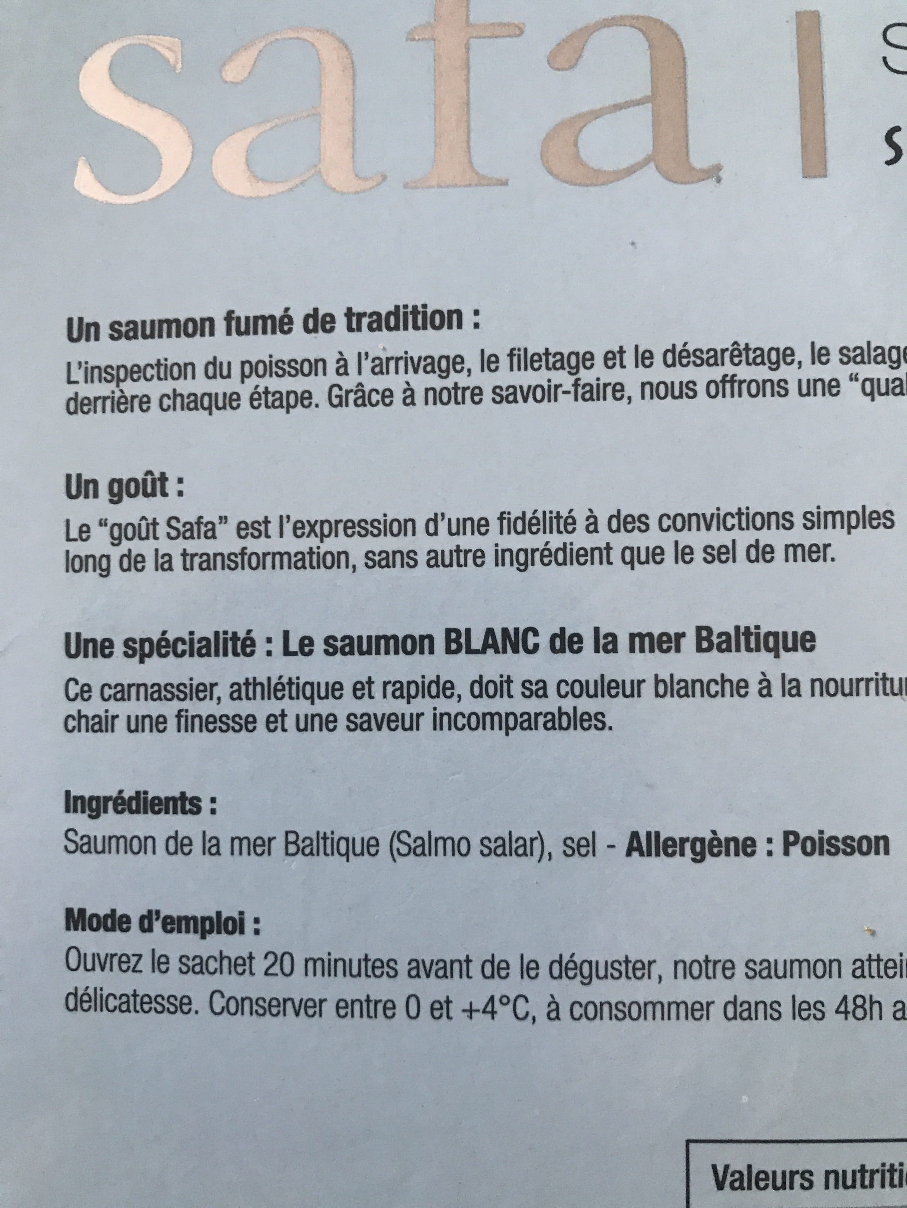 Safa Saumon sauvage baltique packshot