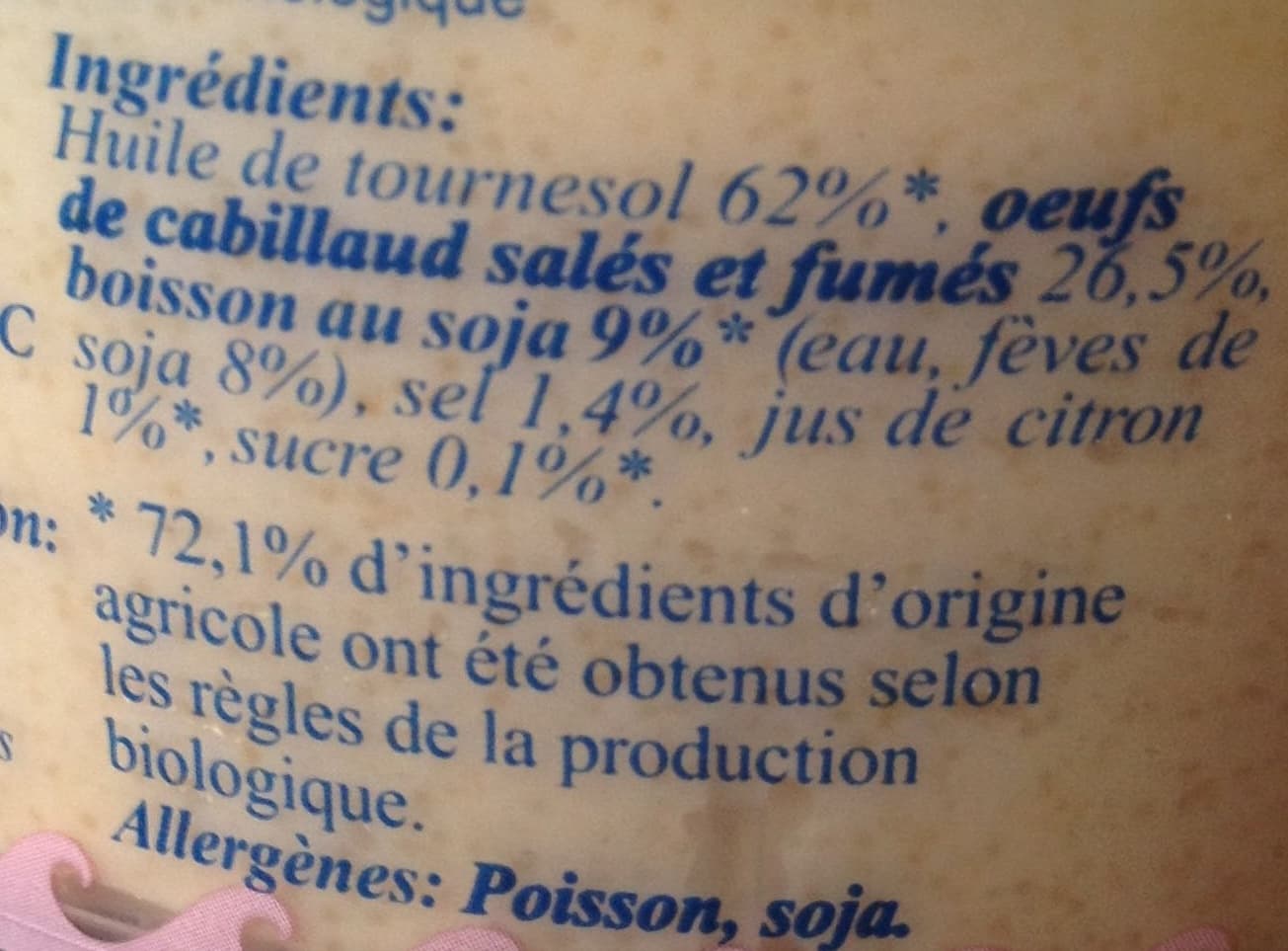 Nature Océan Tarama aux oeufs de cabillaud packshot