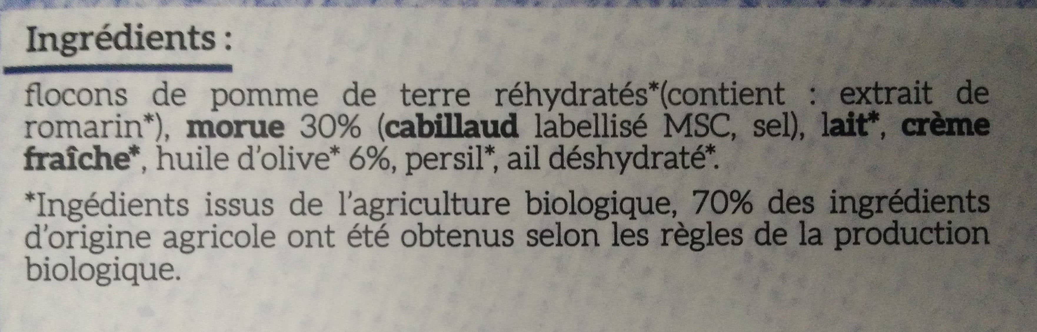 Nature océane Brandade de morue parmentier packshot