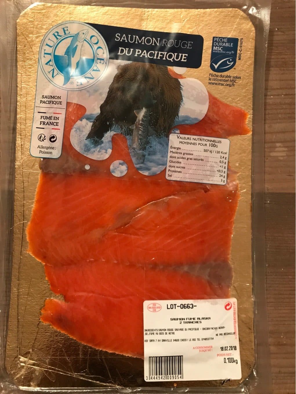 NATURE OCEANE Saumon rouge du Pacifique fumé packshot