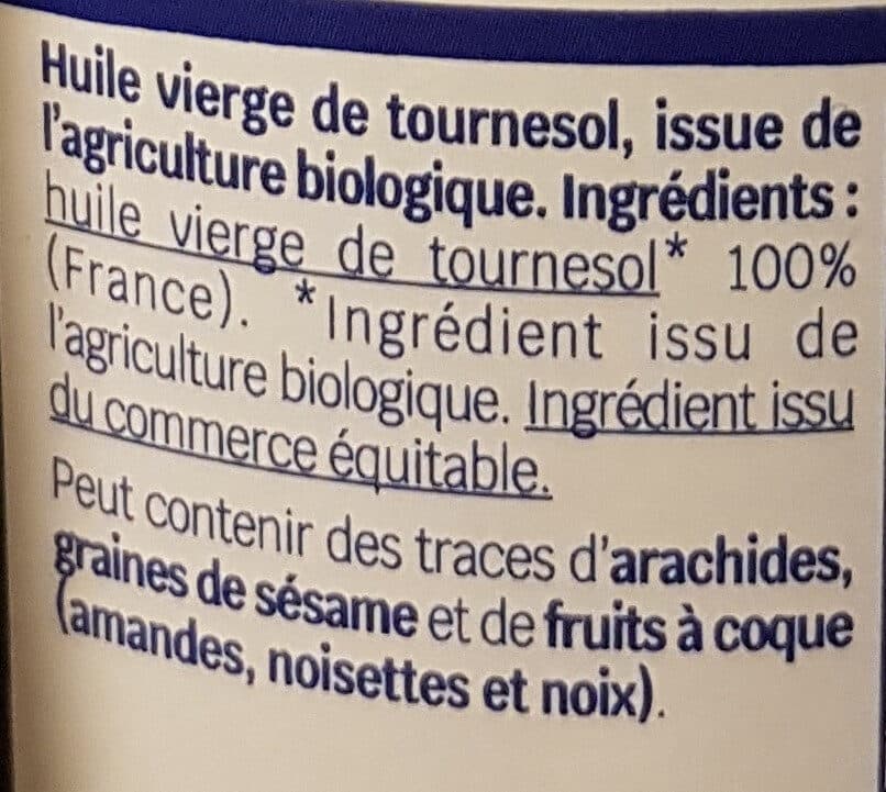 Biocoop Huile vierge de tournesol packshot