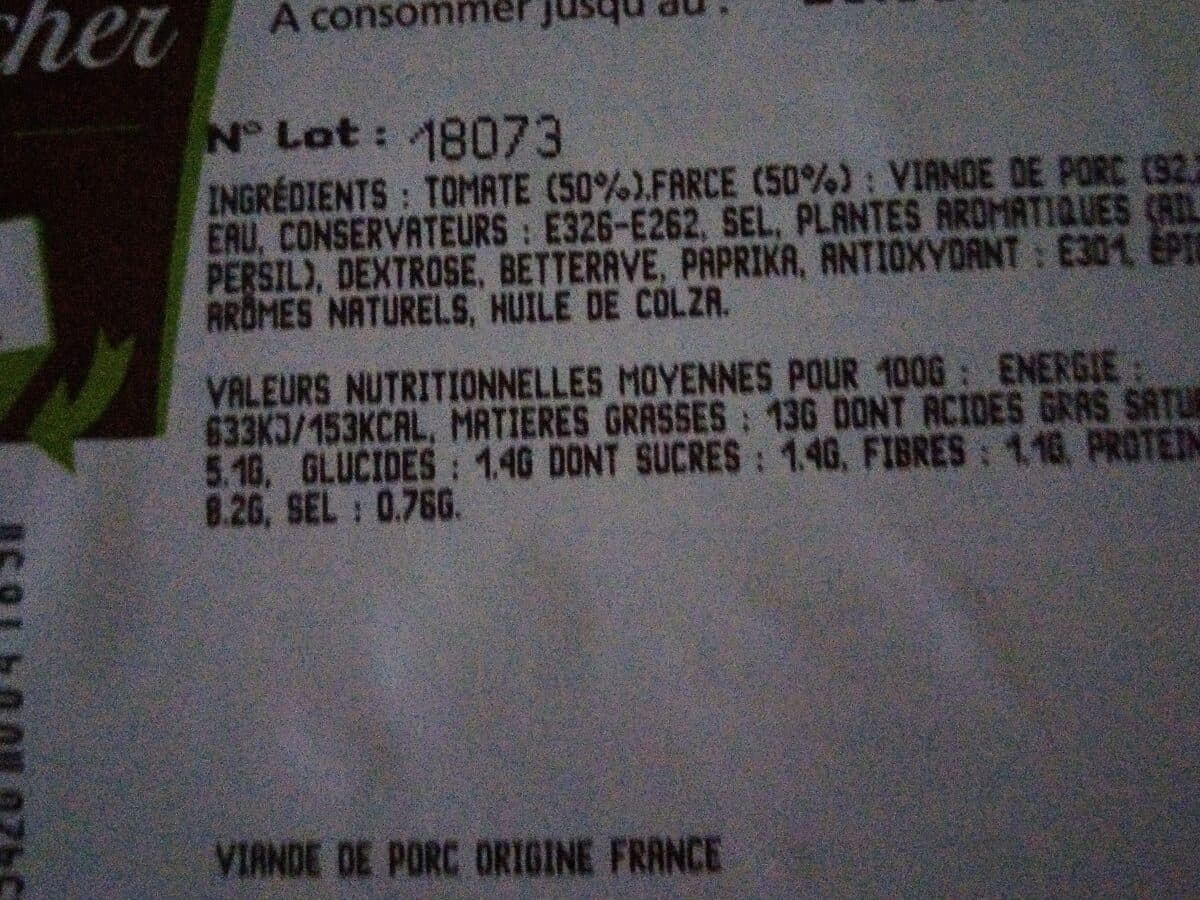 Open Food Facts Tomates farcies packshot