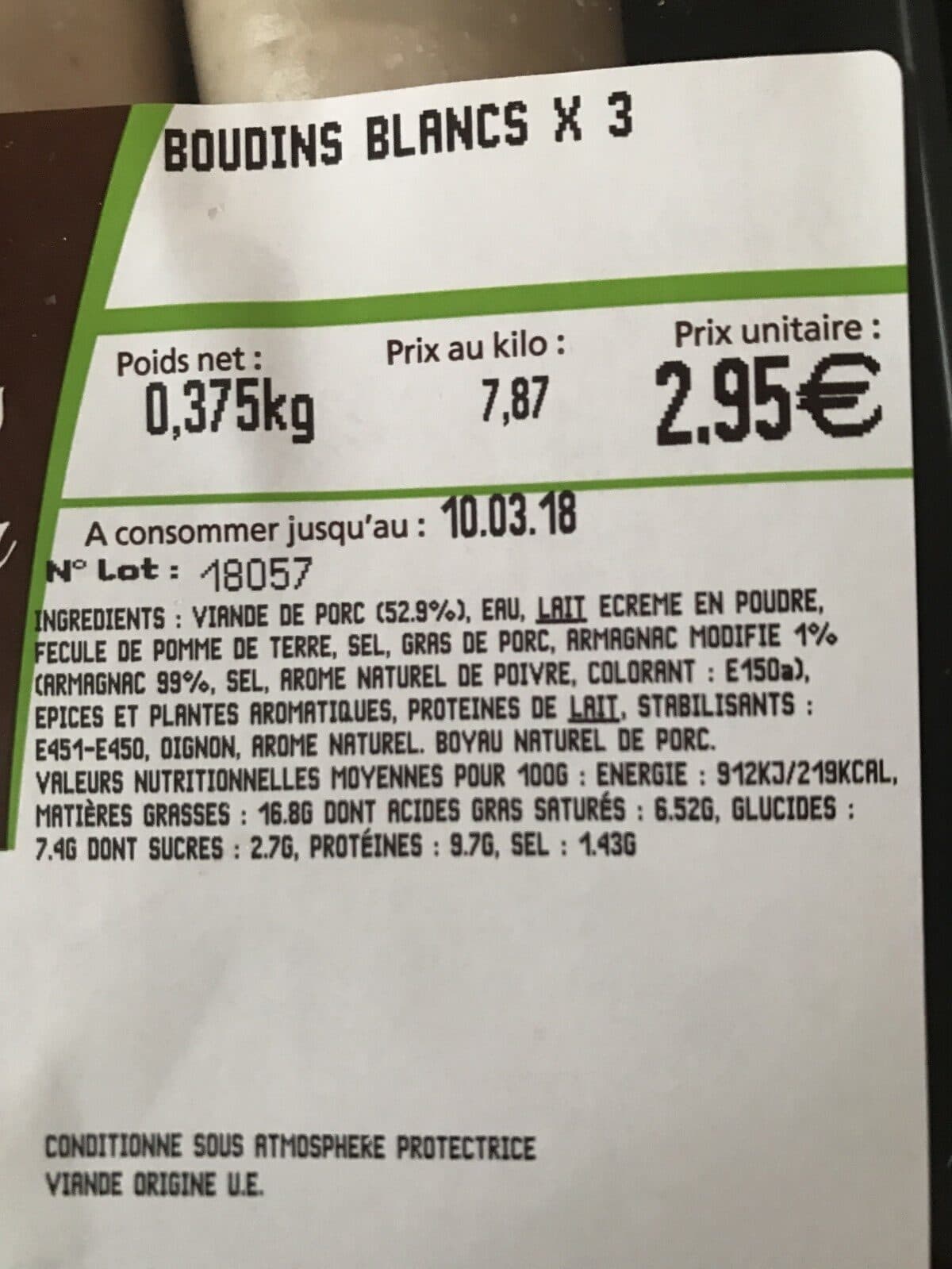 Open Food Facts Boudins blancs packshot